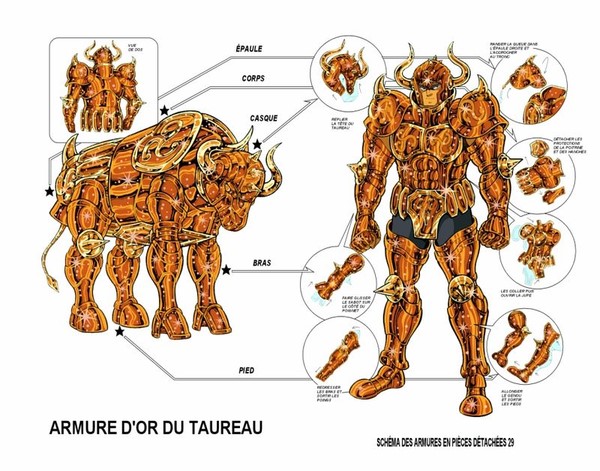 圣斗士 黄金圣斗士 圣衣分解图