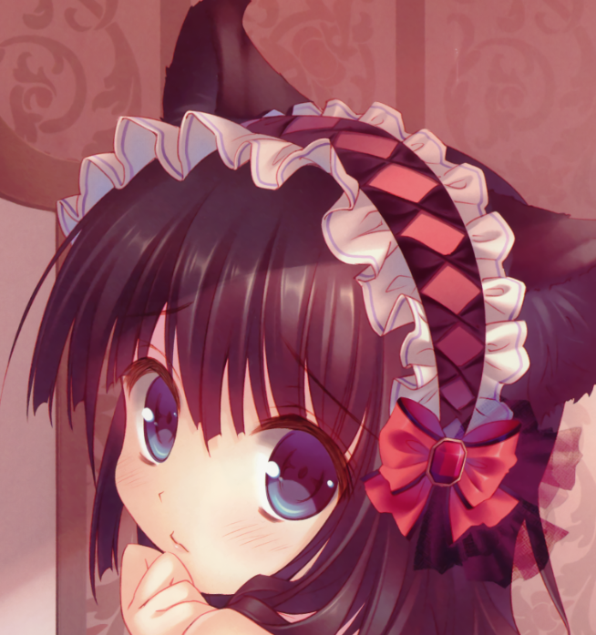 动漫大头贴:笑容甜美的蓝发"猫系"二次元小萝莉.