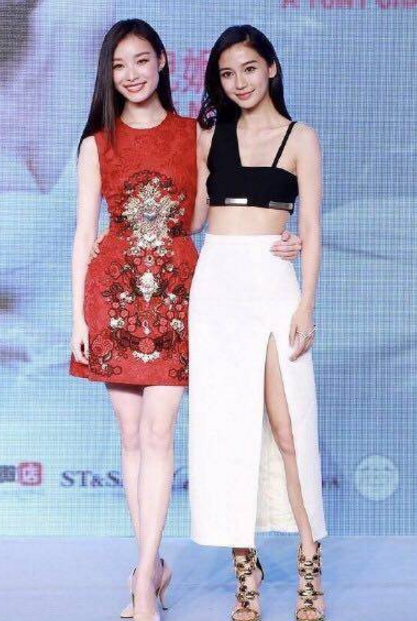 当168cm的杨颖与170cm的倪妮同框,网友:这身高不止掺了一点水