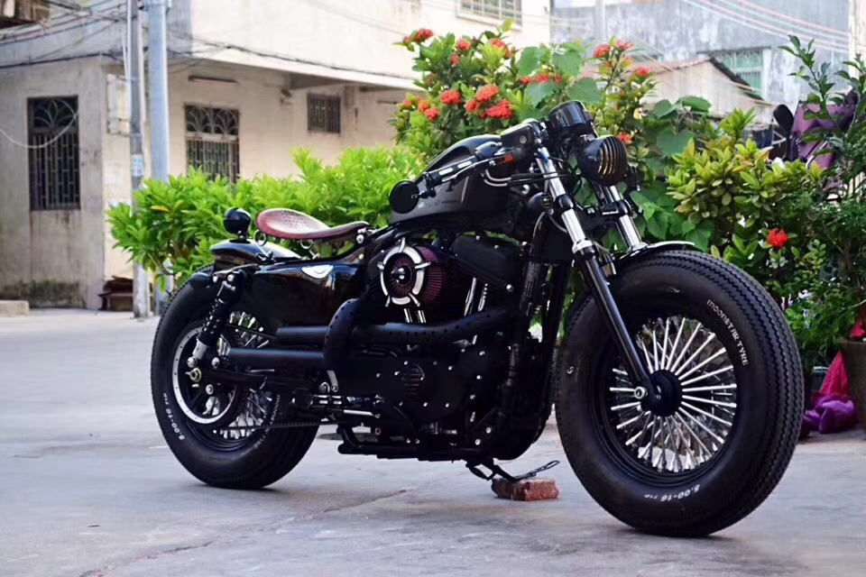 实拍改装哈雷x48,不是一般的霸气!