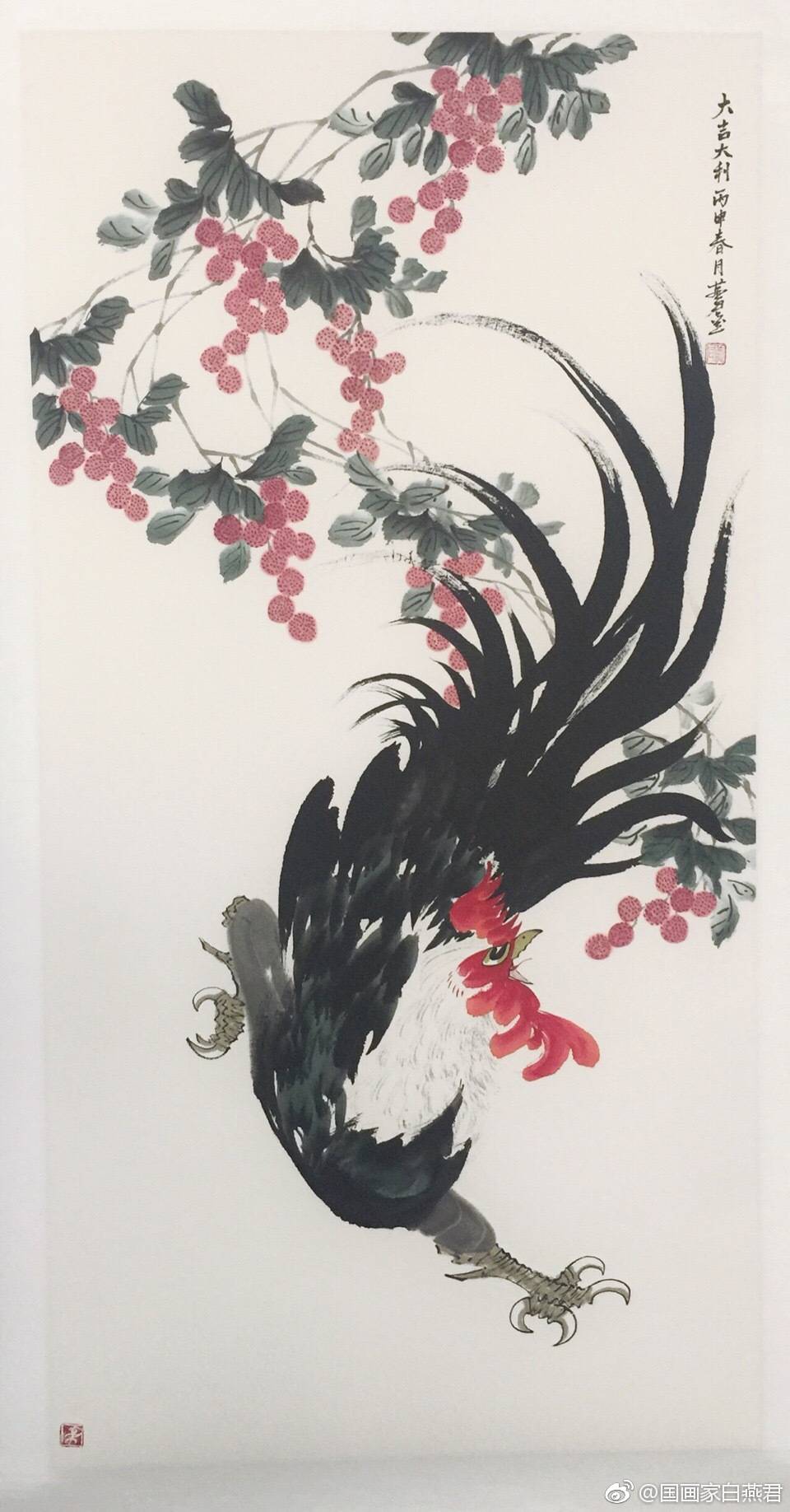中国画鸡名家白燕君图片