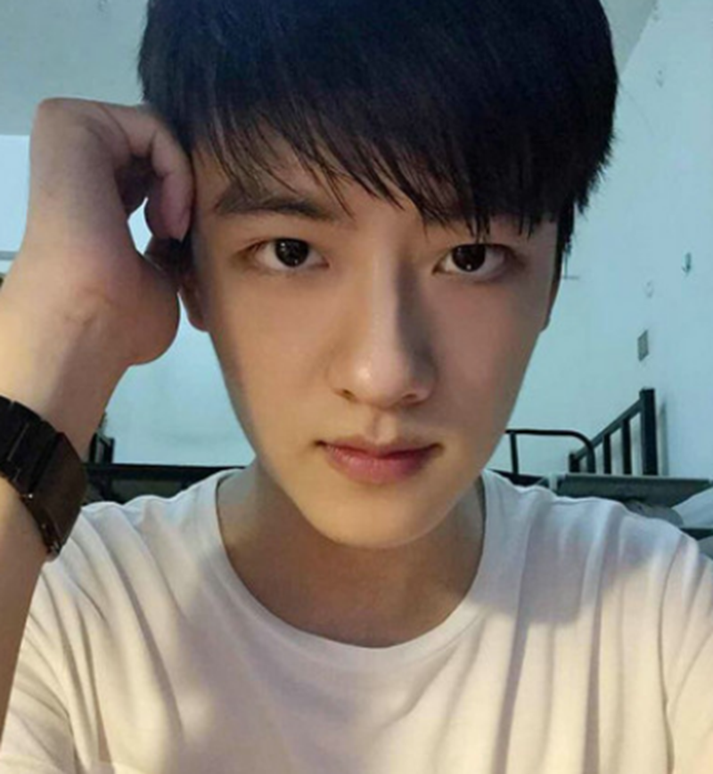 长大后的牛东文非常的阳光帅气,身穿白衬衫的他,给人以干净清爽的感觉
