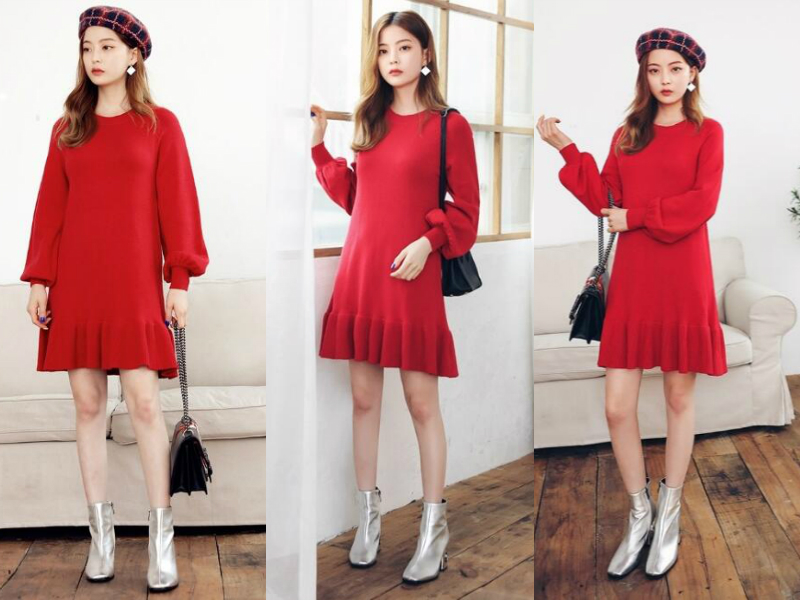 今秋最流行的5款红色连衣裙,显白又好看,搭配对鞋子穿更美!