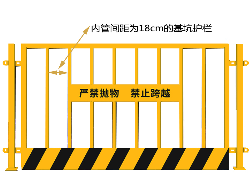 内管间距为18cm的黄色基坑护栏