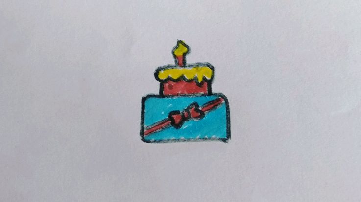 儿童简笔画大全 卡通生日蛋糕 幼儿画教程 学会了吗