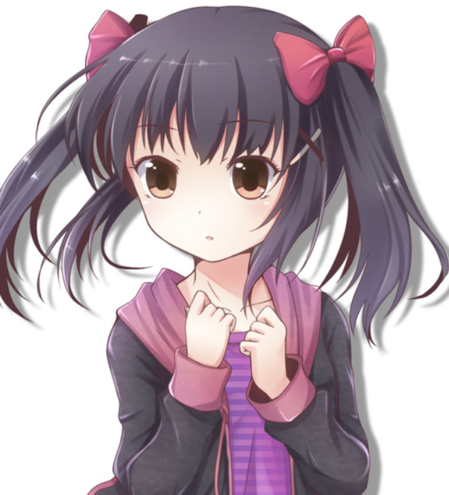 头戴蝴蝶结,有点小害羞的二次元小妹妹. 转载自百家号作者:联盟圈动漫