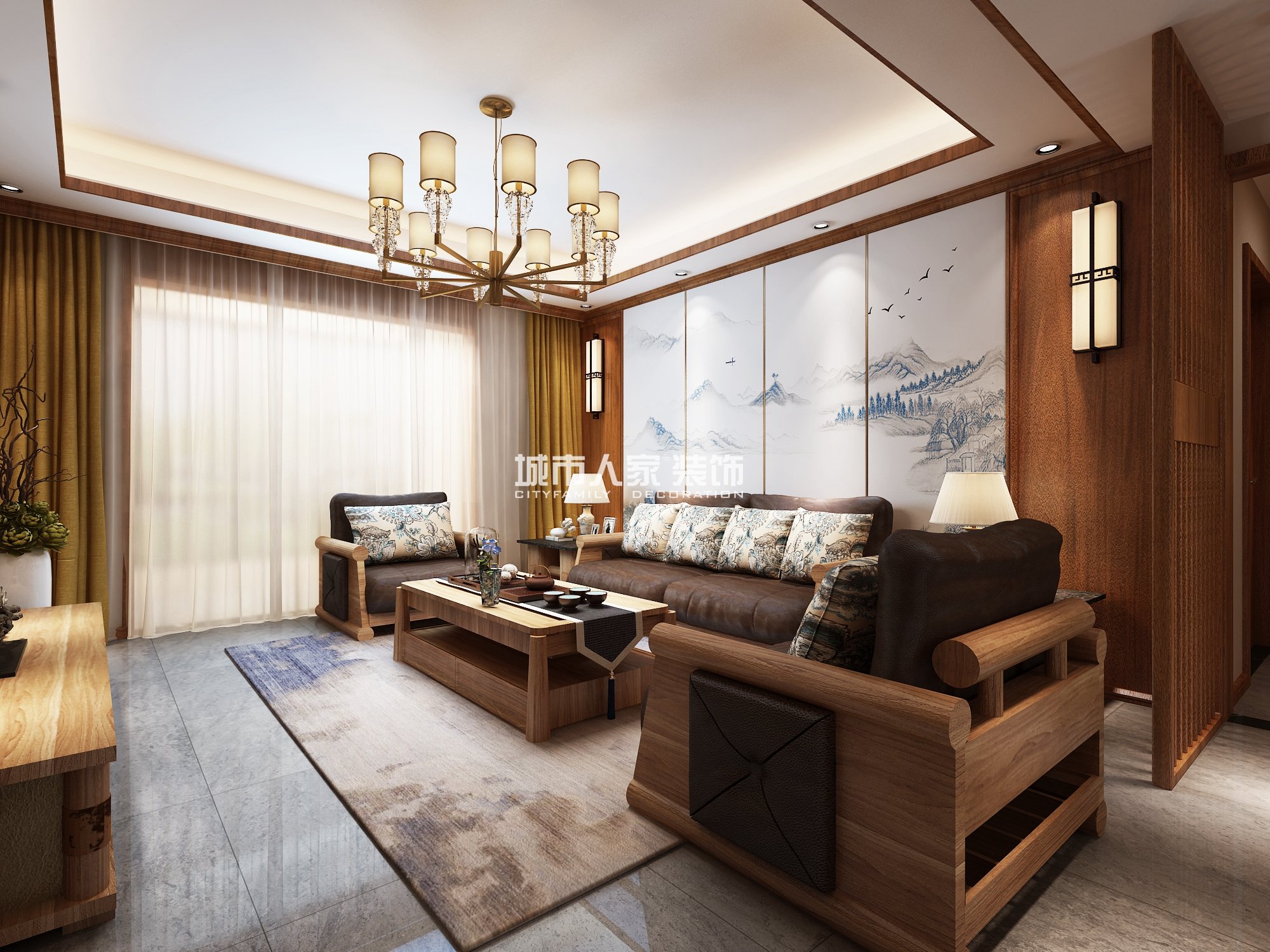 中式风格四居室装修案例,156平米的房子装修多少钱?-保利拉菲公馆装修