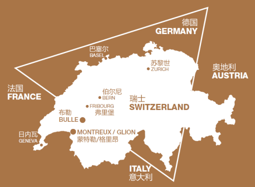 瑞士地图高清版图图片