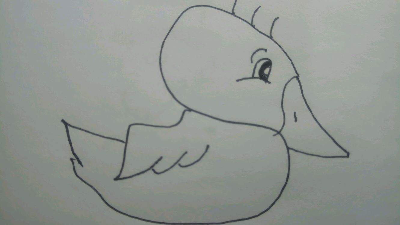 教你用字母S画出一只可爱的大白鸭