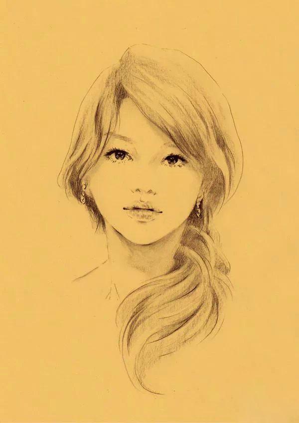 一组素描美女肖像,好似人在画中游,妙哉妙哉