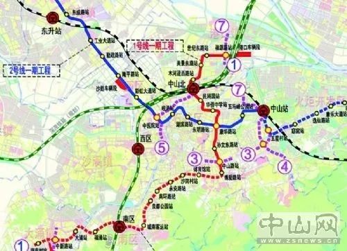 中山2号线规划高清图图片