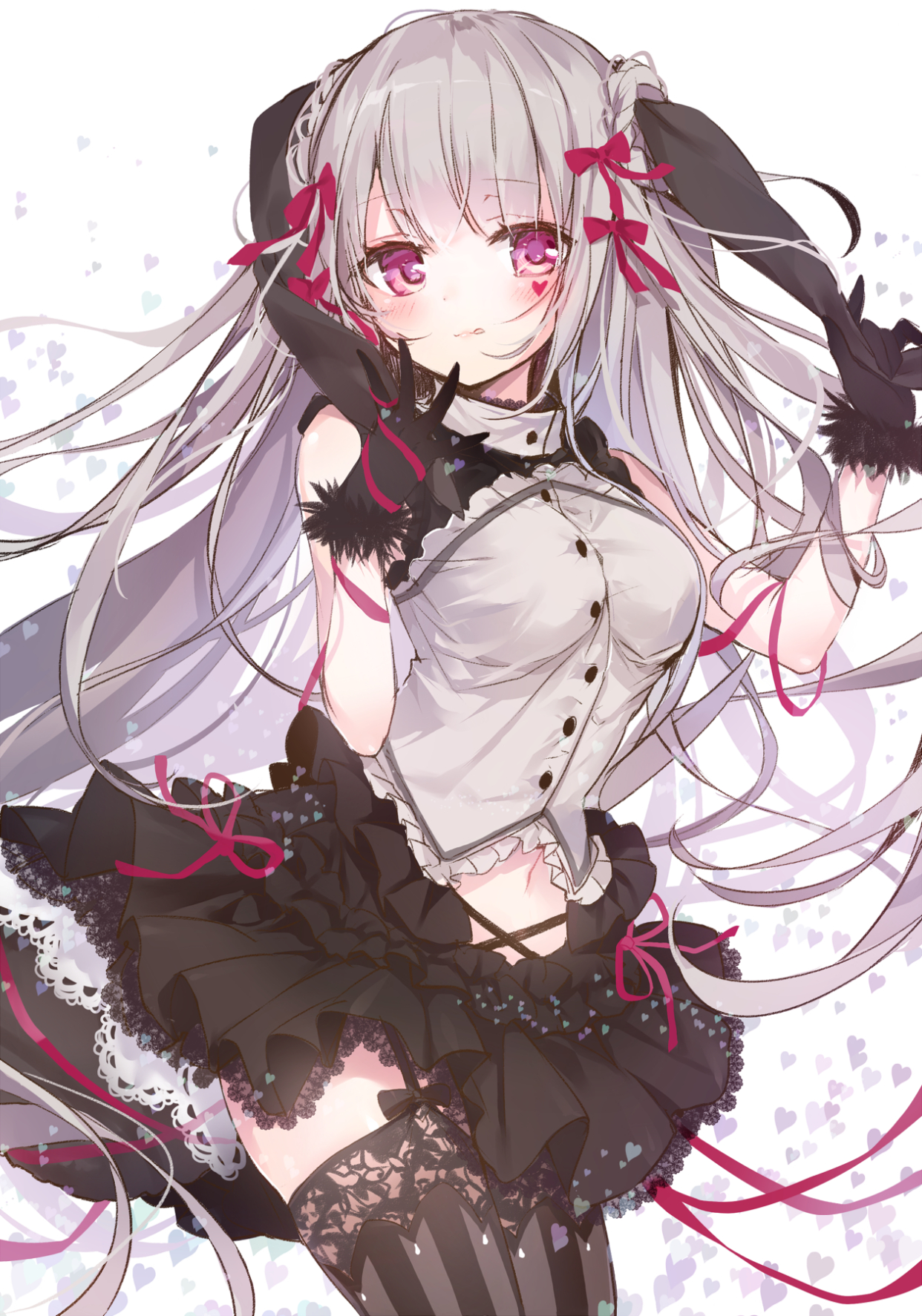 日本二次元动漫插画高手画的银发少女高清壁纸,真是不要太美了