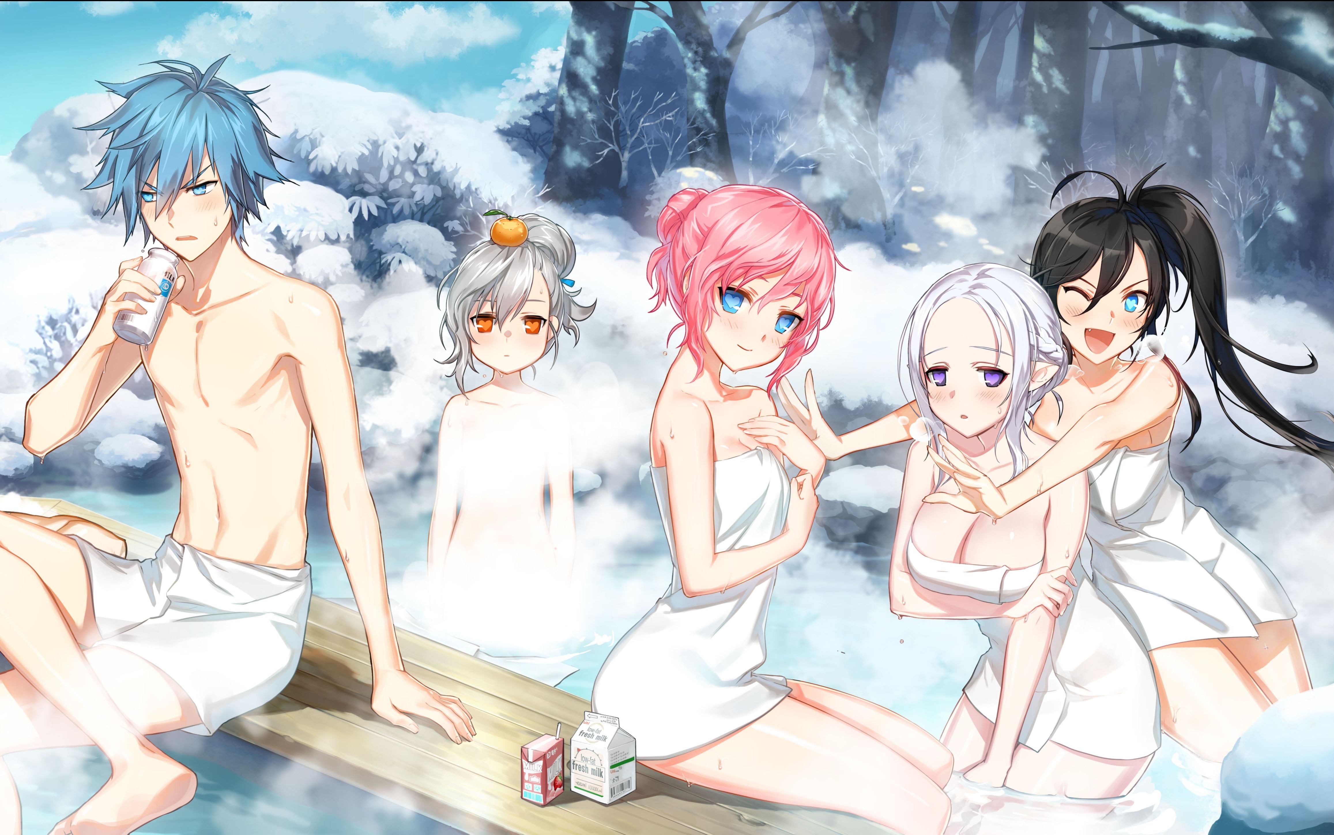 在这难得见到太阳的时节,不如跟这些二次元萌妹一起去泡温泉吧