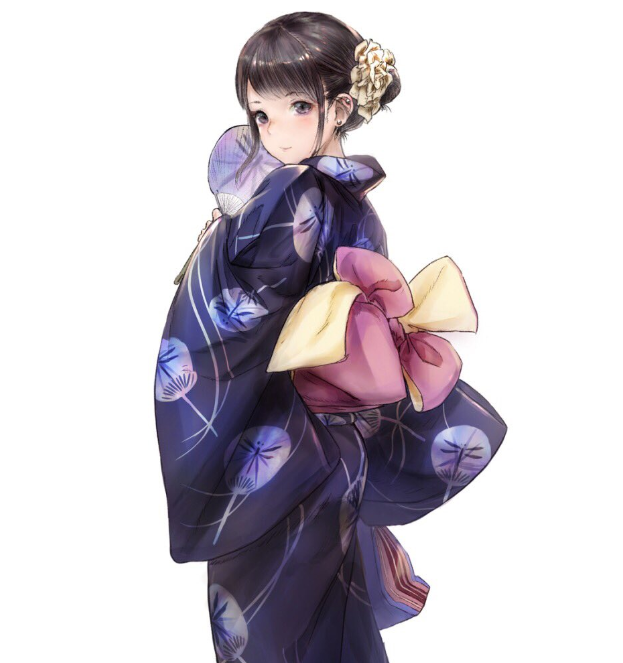 动漫手绘头像:活泼开朗的和风少女,对未来充满了希望!