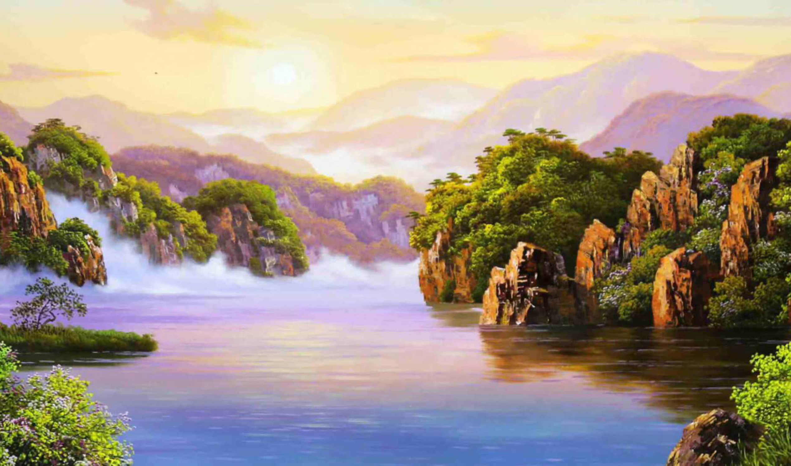 吉祥山水画. 转载自百家号作者:8彩虹画室