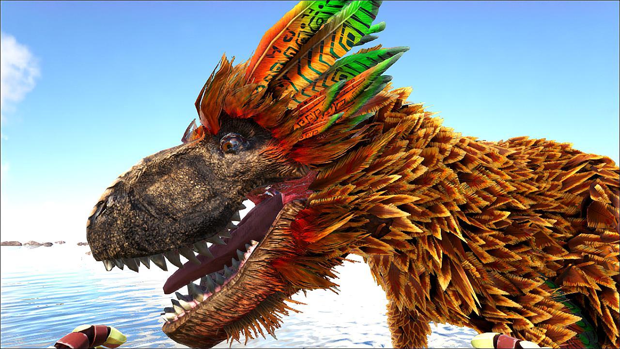 方舟生存进化:长着华丽羽毛的霸王龙,吼声惊天动地却很没用