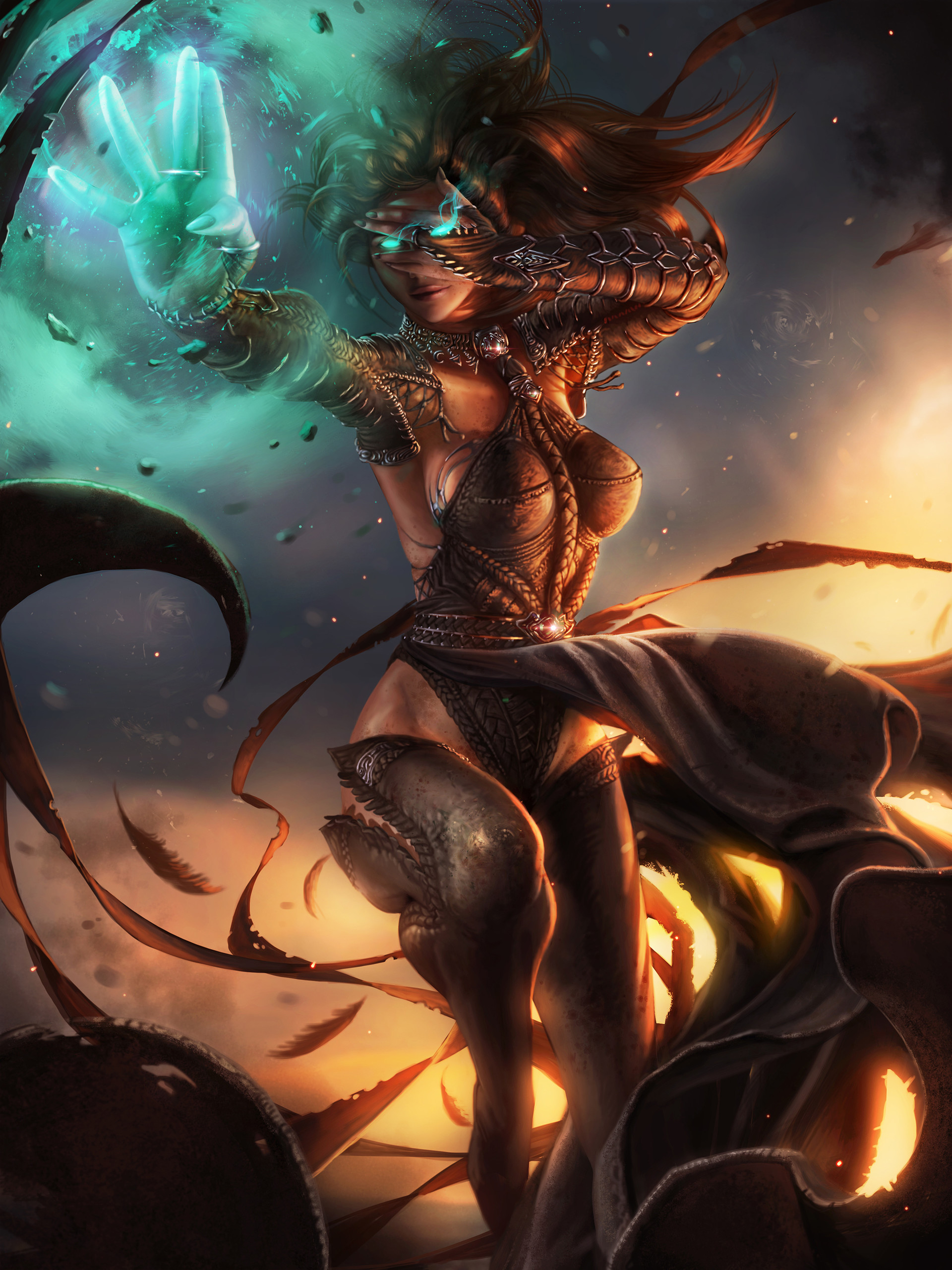 韩国插画师写实风格的游戏人物设计作品!画功相当精湛的插画佳作