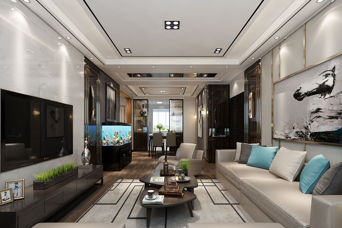 140平米现代简约风格三居室,预算21万,点击看效果图!-容辰首府装修