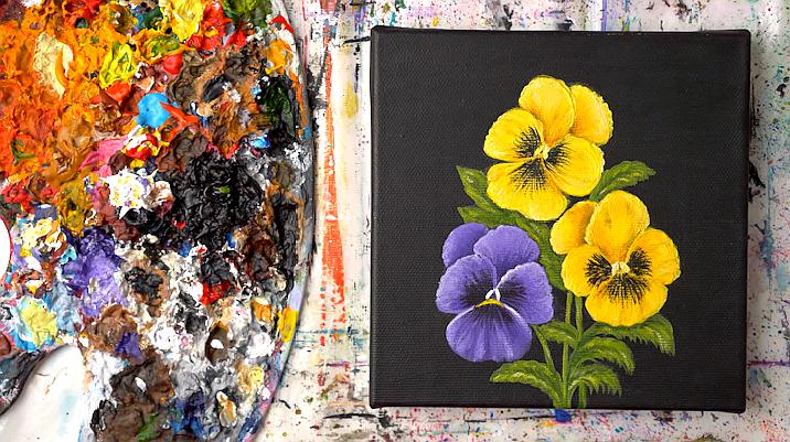简单丙烯画花卉教学,一起来学绘画!