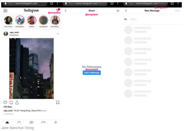 Instagram聊天界面图片