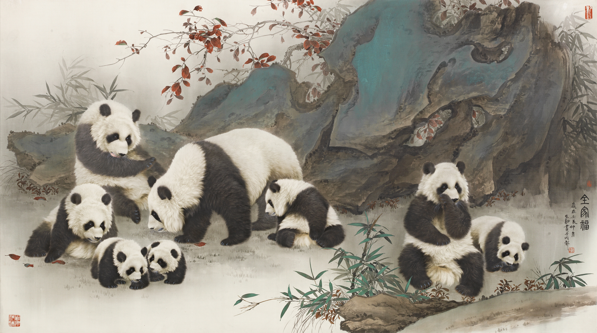 国画中的大熊猫,很中国!