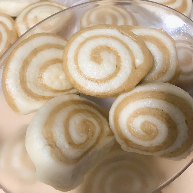 奶香红糖双色馒头,暄软可口,老少皆宜