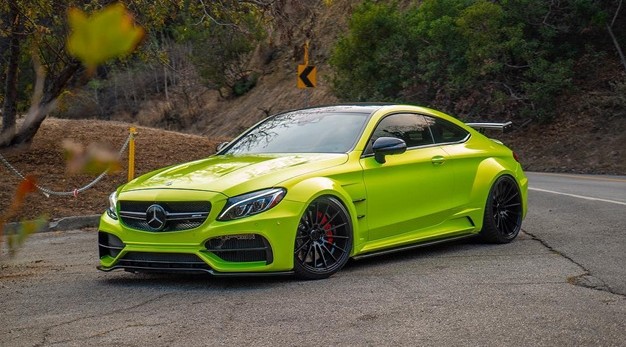 石灰绿奔驰amg c63 s轿跑车prior design车身套件发布 极具个性化