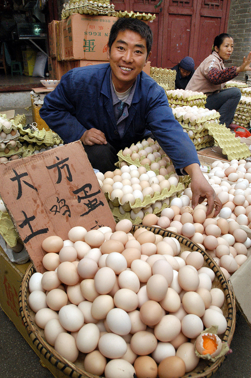 大爷卖鸡蛋的思维太厉害了  一个大爷在卖鸡蛋的时候,一个小姑娘走