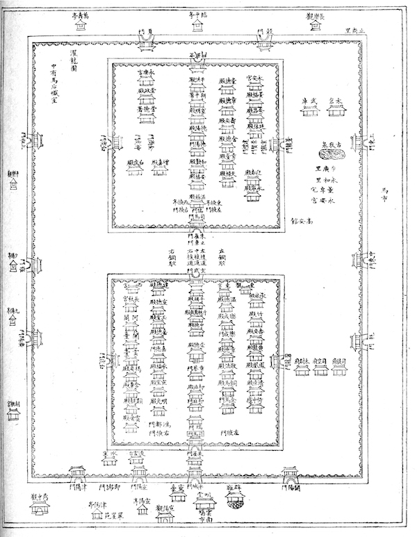 卷九五六一引《元河南志》的古代洛阳图十四幅,图2《后汉京城图》