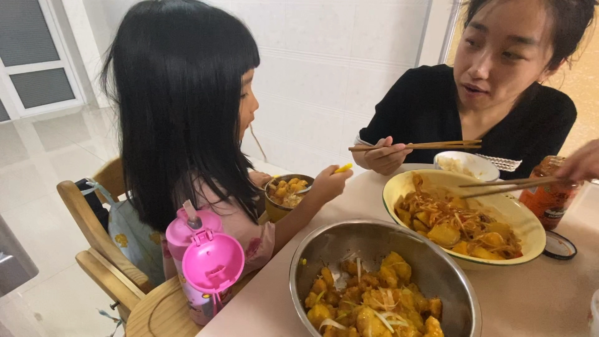 用肉段做锅包肉,和宝宝唠嗑又给气够呛