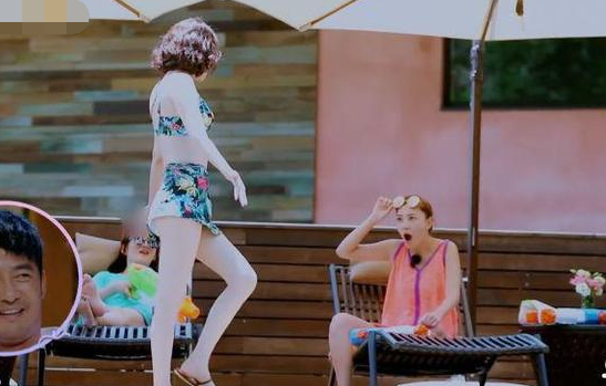 最保守的程莉莎,穿短裤非常罕见,谁给了她勇气竟敢大胆穿泳装?