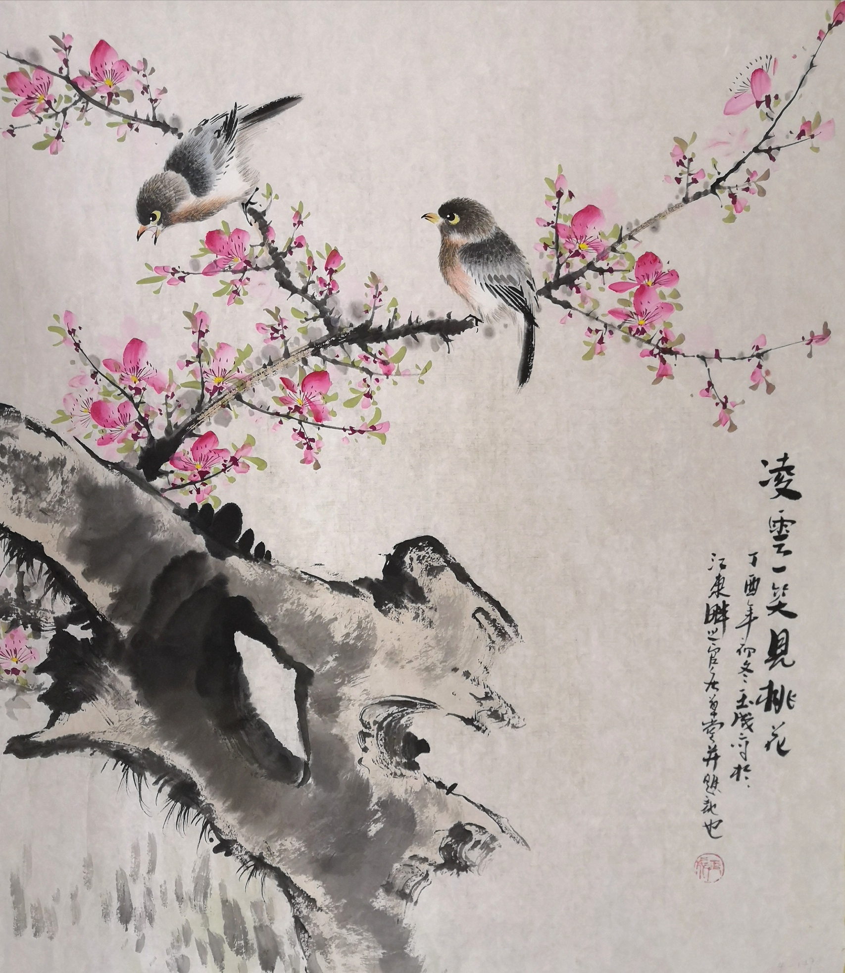 「静听秋声」花鸟画家邓玉成作品