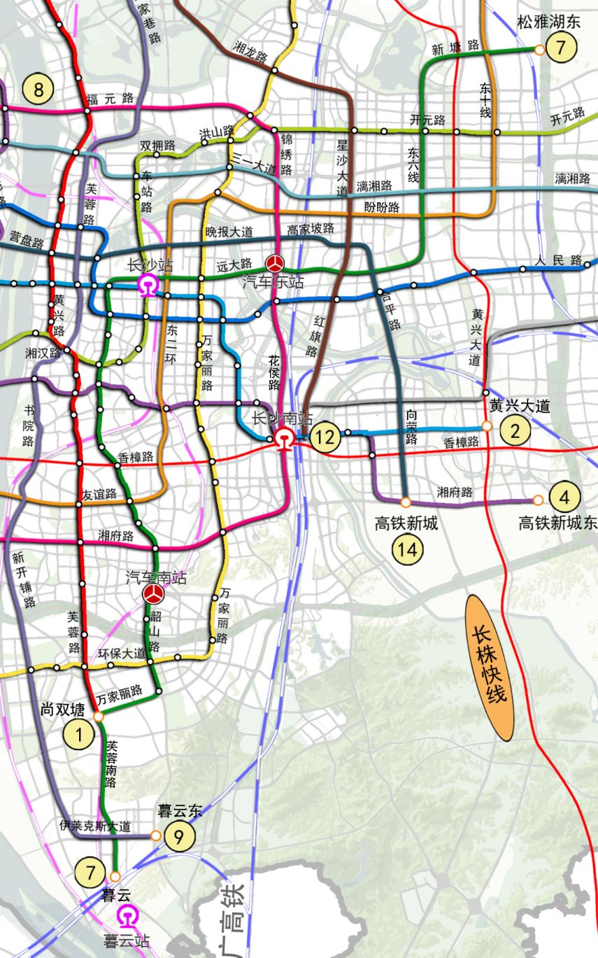 长沙地铁7号线路图图片