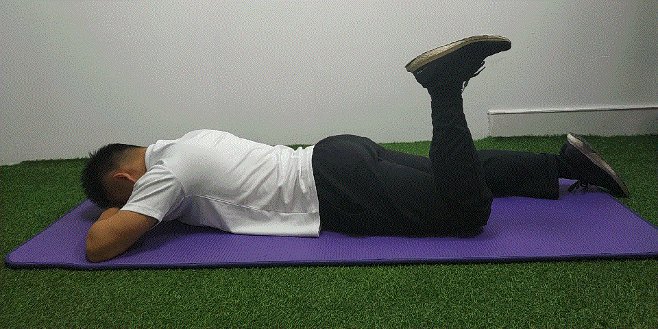 2,臀部强化运动——俯卧抬腿