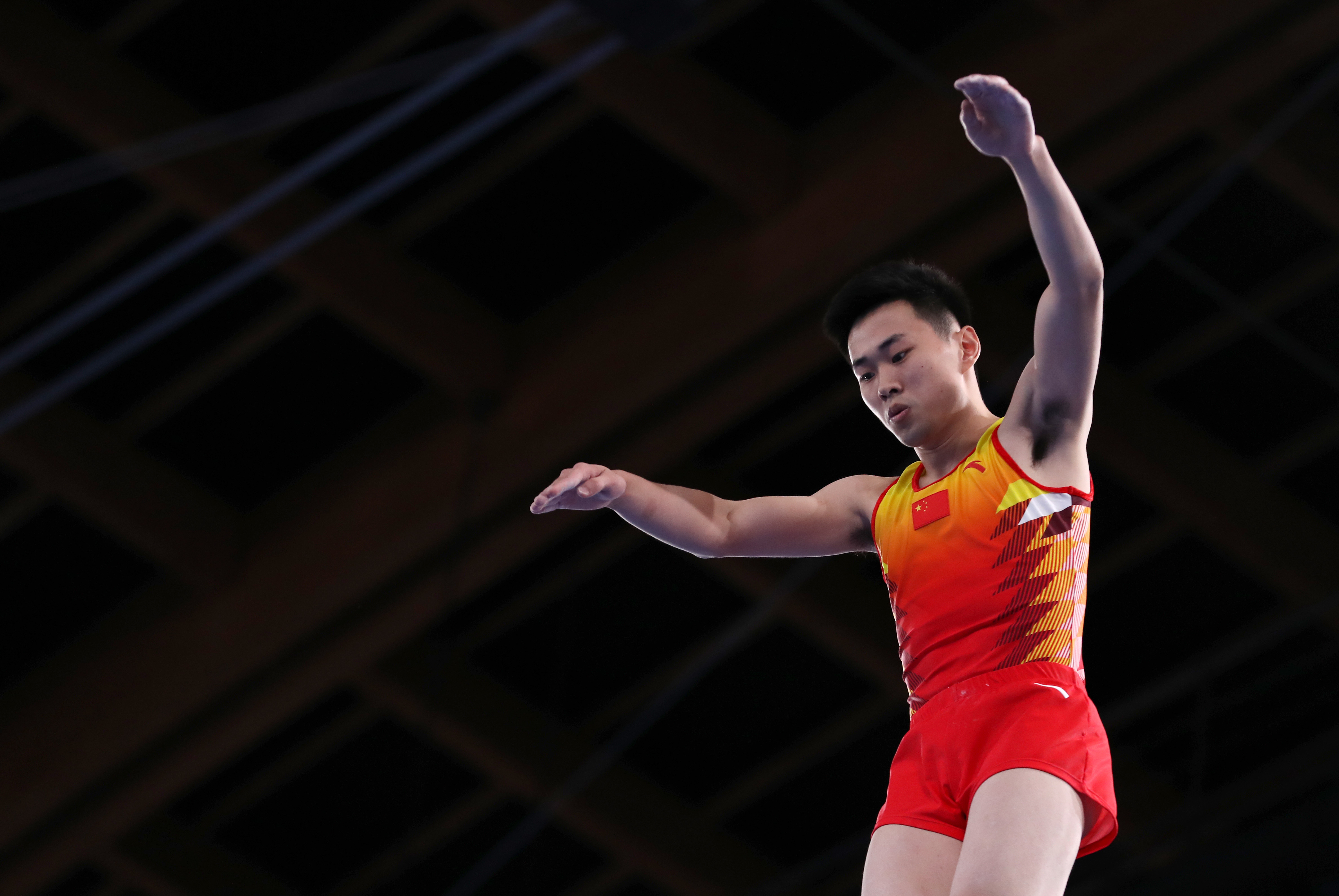 蹦床——世锦赛:高磊获男子网上个人冠军(2)