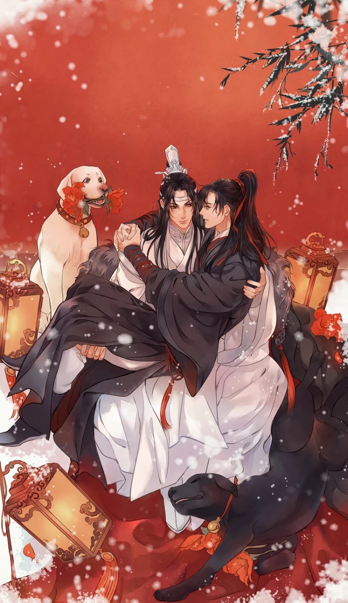 魔道祖师动漫古风壁纸,许你十里桃花,愿君不忘此生!