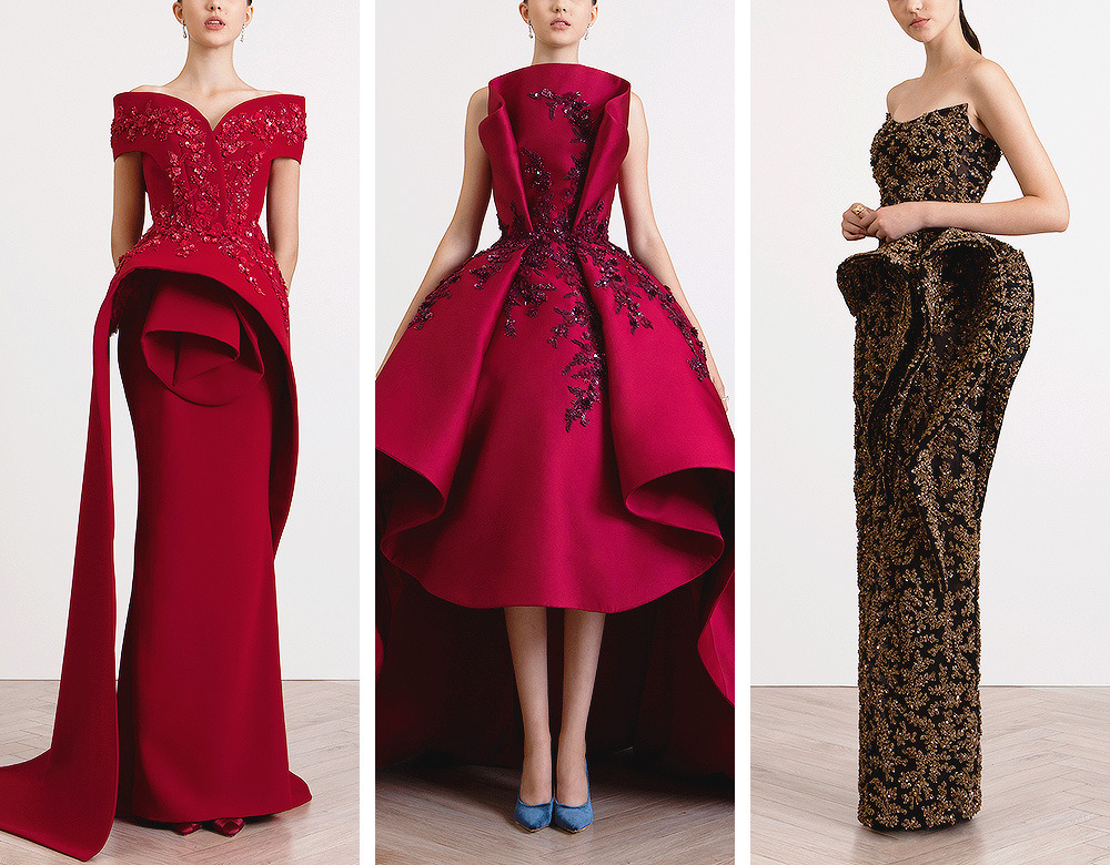 azzi & osta高定礼服:借鉴17世纪法国巴洛克宫廷服饰,立裁精致