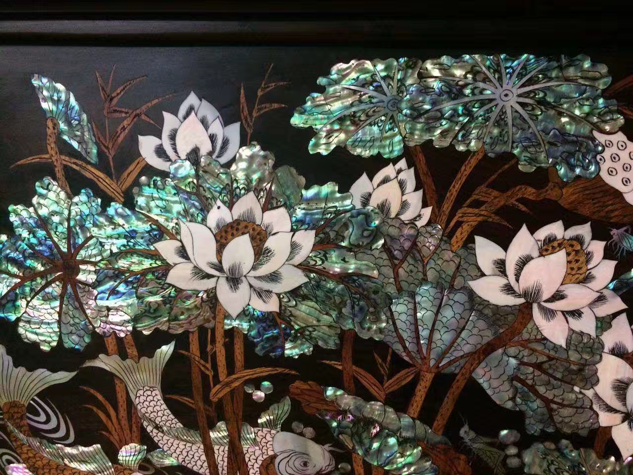 老挝酸枝镶嵌贝壳,独板50×118