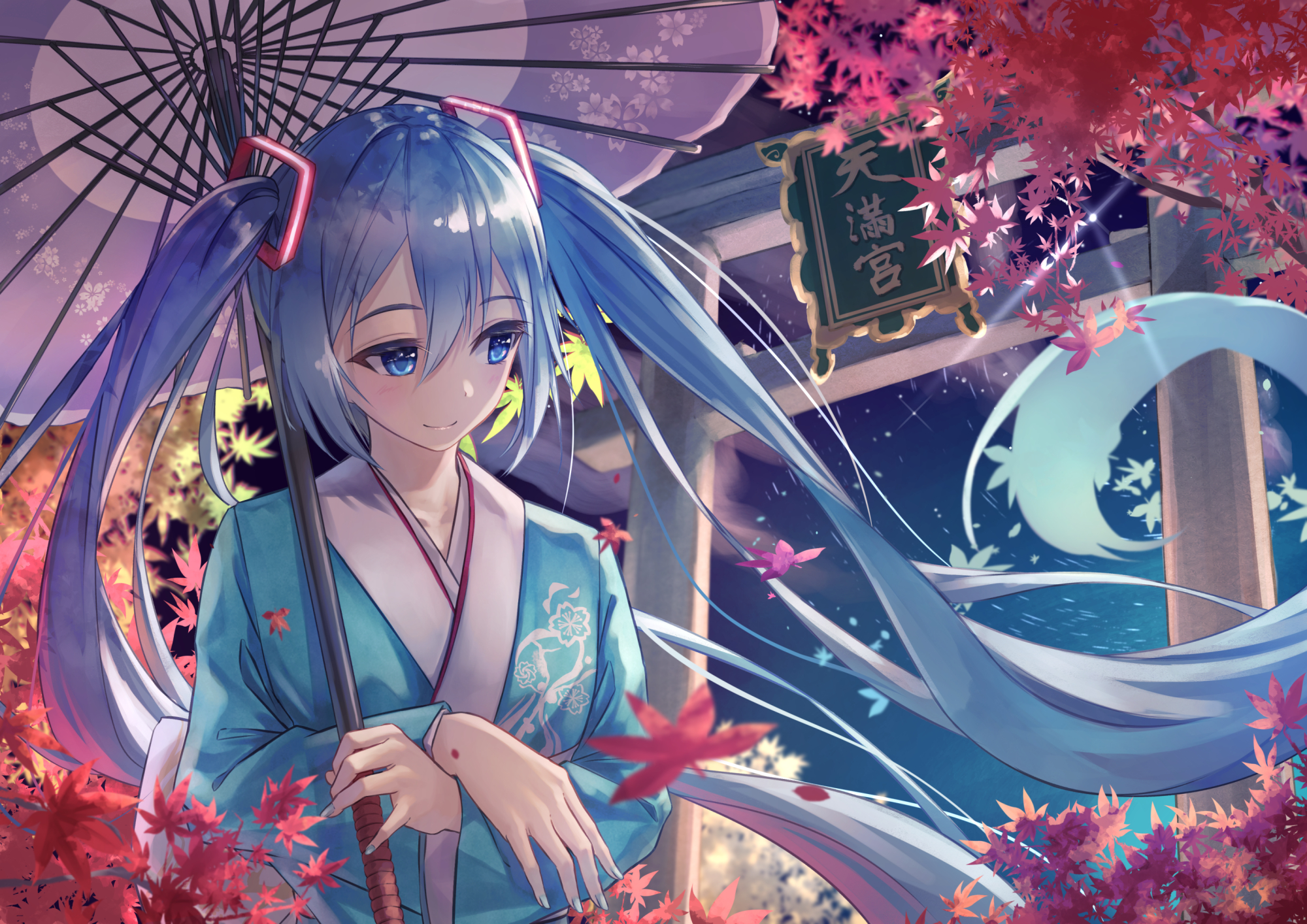 精选日本二次元虚拟偶像"初音未来"的高清插画壁纸,值得收藏