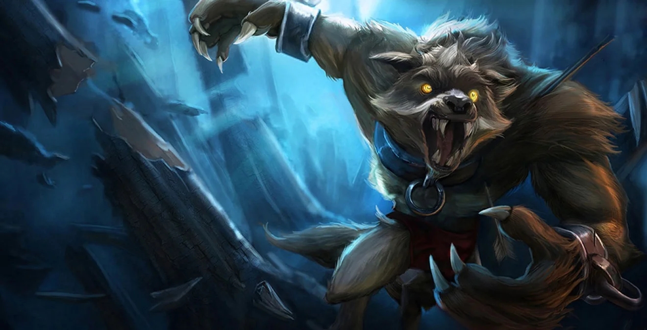 狼人"沃里克"旧版皮肤原画,无水印自取