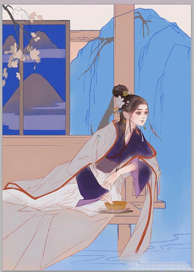 唯美古风壁纸 | 照日深红暖见鱼,连溪绿暗晚藏乌