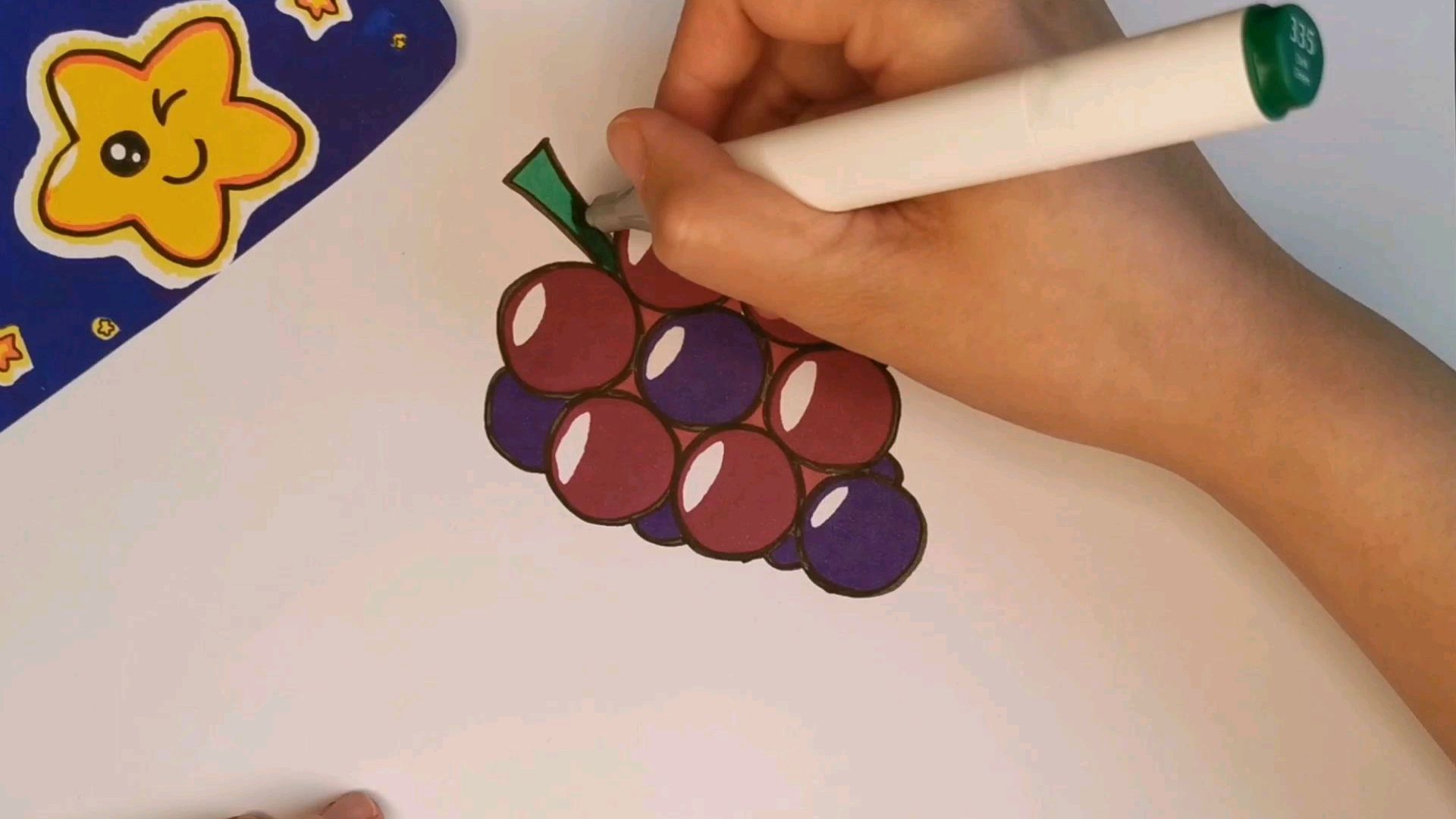 水果简笔画_儿童画葡萄