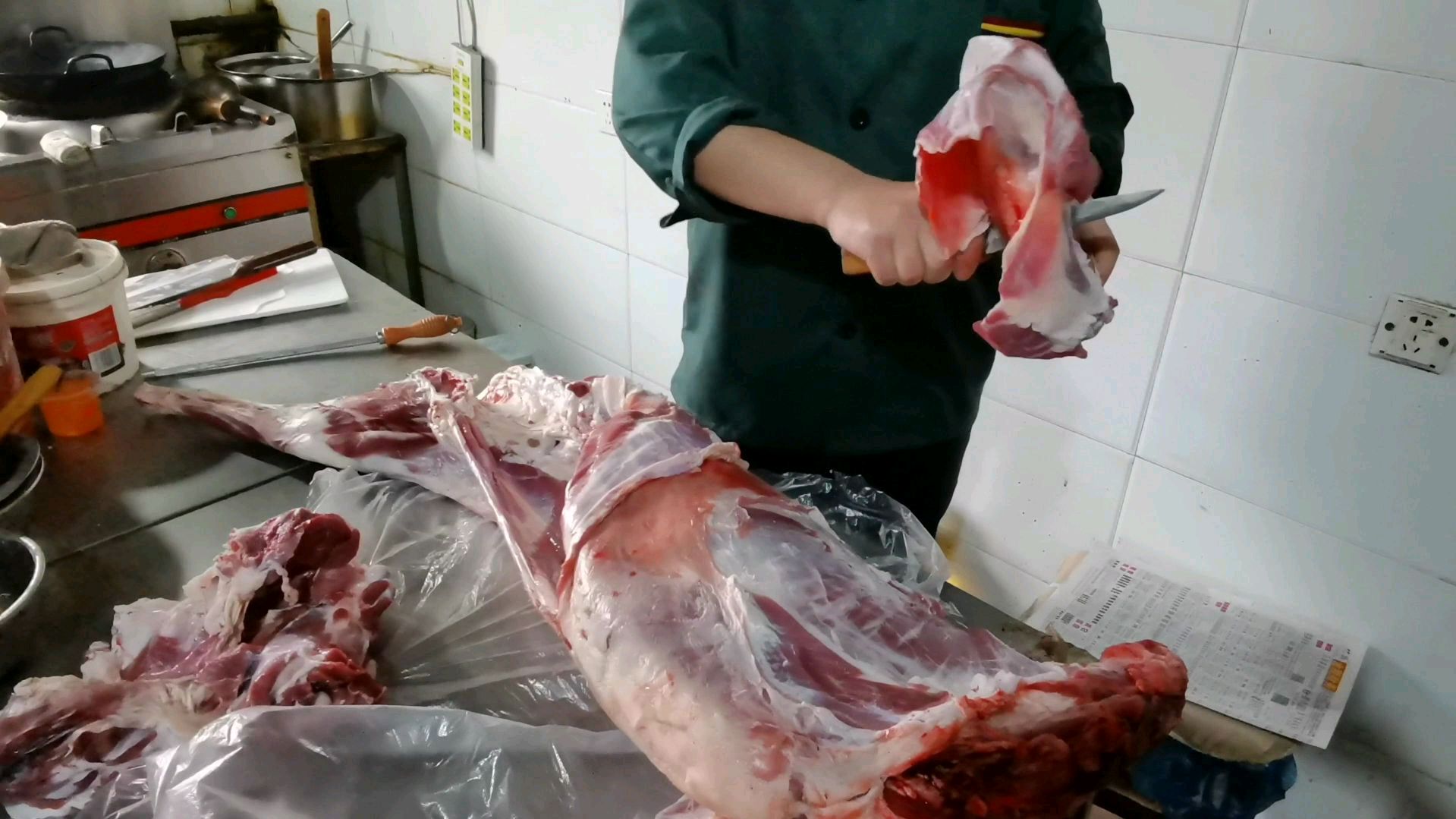 蒙餐厨师必备基本功全羊分割,两只全程十三分钟