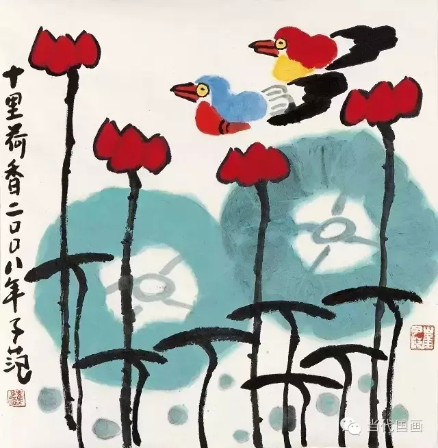 当代国画家徐鹤推荐~崔子范大写意荷花集锦