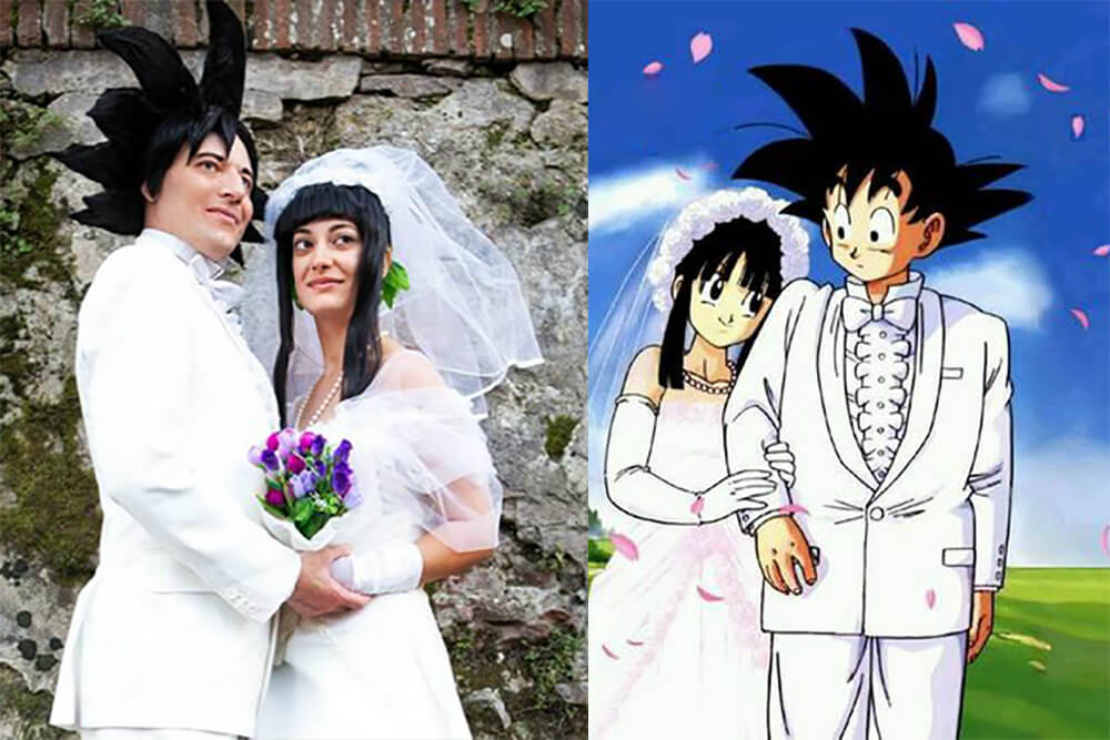 龙珠人物现实版,孙悟空和琪琪婚礼再现,桃白白的小胡子很性感!