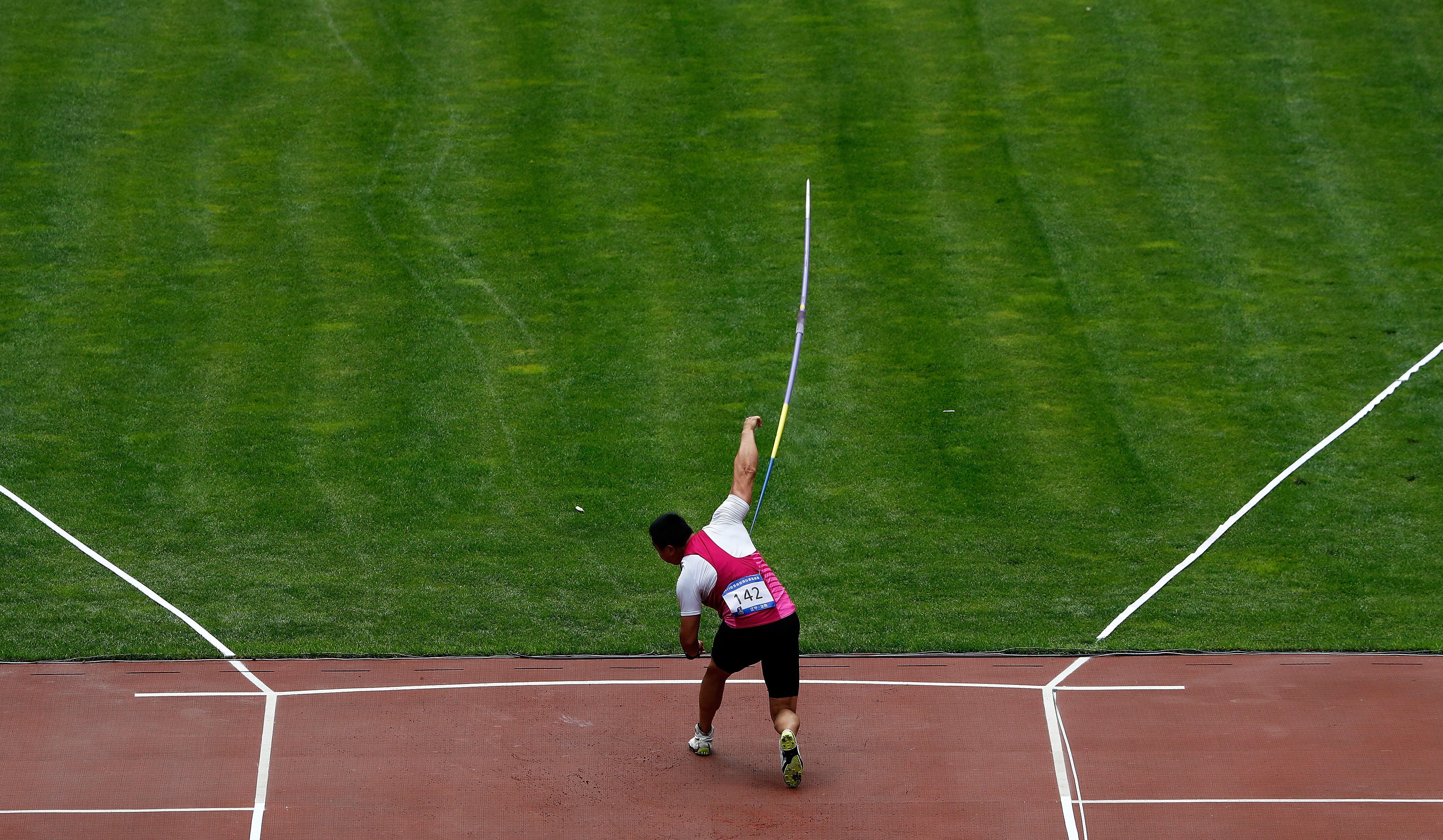 田径——世锦赛赛选拔赛:男子标枪赛况
