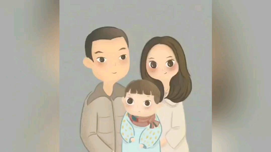 手绘头像定制-一家三口