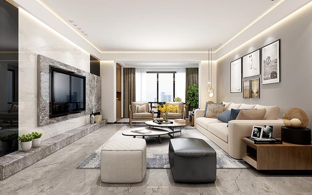 餐厅客厅合二为一布置,布局很合理