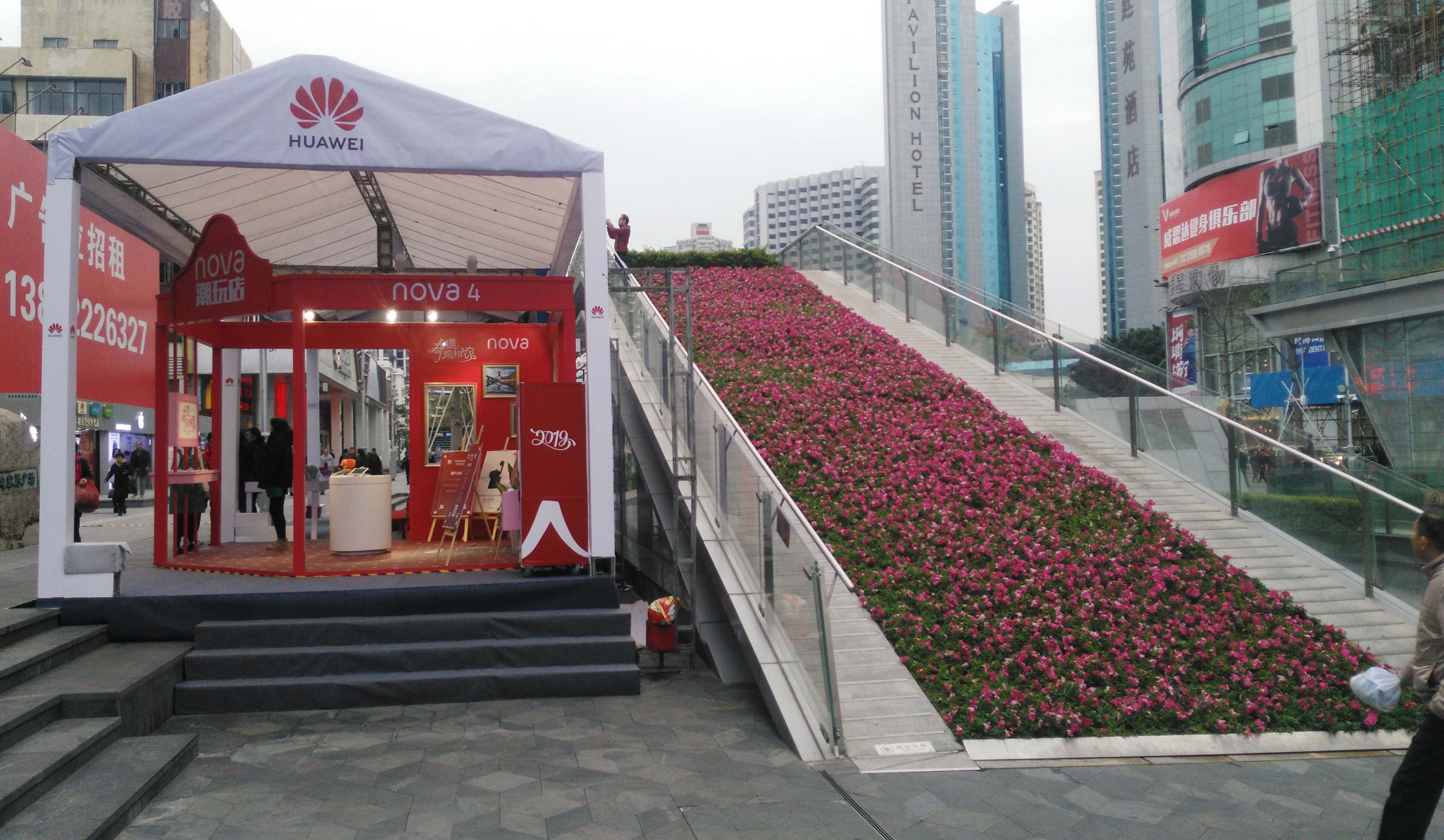 这种楼梯式的花坛,有点让人耳目一新的感觉.