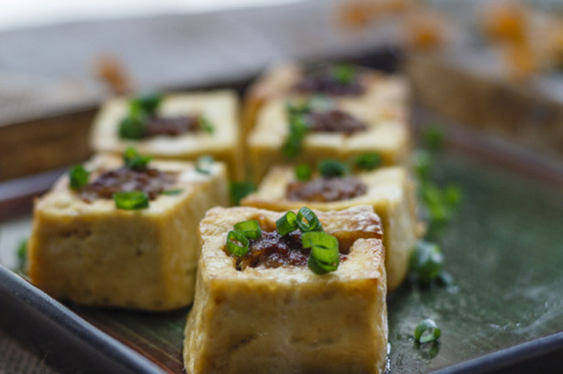 第四道菜:无油炸豆腐盒